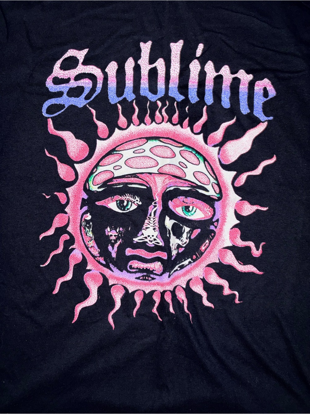 Sublime Black Short-Sleeve Graphic Tee with Pink & Purple Sun - Picture 3 of 5
